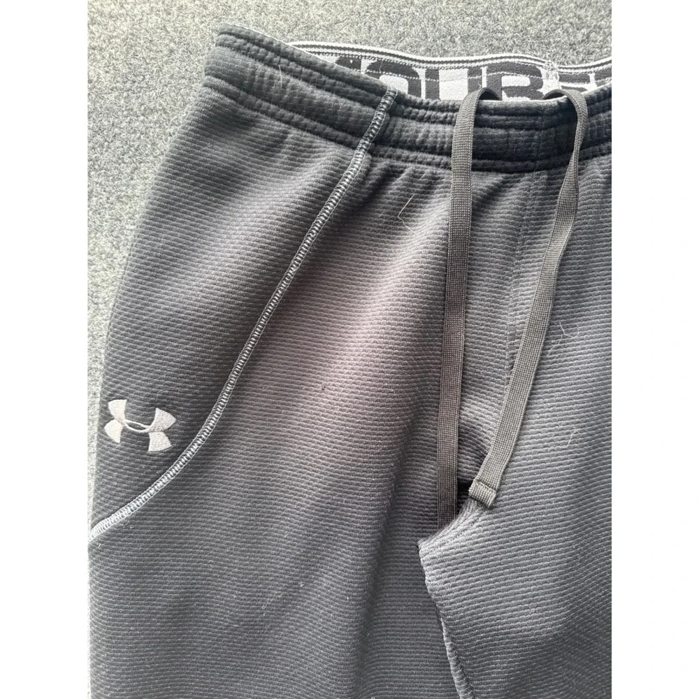 Under Armour Mens Gray Waffle Knit Loose Fit Athletic Jogger Pants Small - Notes